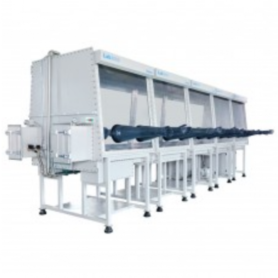 Siemens PLC 터치스크린이 장착된 실험실용 4개 스테이션 단면 진공 글러브 박스