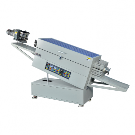 가열부 길이 350mm 및 350mm를 갖춘 Lab 1200C 이중 온도 구역 회전식 틸팅 튜브로
